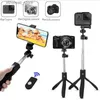 Selfie Monopods Wireless Bluetooth Selfie Stick Tripoble Foldble Bracket för Redmi iPhone 12 Samsung Smartphone Android IOS Holder Q231110