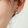 Boucles d'oreilles romantiques en cristal, fleur ronde de tempérament pour dames et filles, Simple et brillant, fleur de cerisier en Zircon