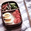 Dinnerware Japanese Wooden Lunch Box Bento With Removable Separator You Can Store The Foods In Good Classification Suitable