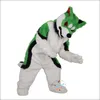 Halloween Green Fox Dog Husky Cartoon Mascot Costume Easter Bunny Plusz kostium Kostium Fancy Sukienka Reklama Strój przyjęcia urodzin