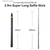 Selfie monopés 2.9m super longo fibra de carbono invisível selfie vara para insta360 x3/ação 3/gopro 11 câmera selfie vara q231110
