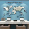 Adesivos de parede mapa mundial mapa acrílico 3d de cristal sólido parede de quarto com sala de estar na sala de aula de sala de aula sofá tv decoração de fundo criatividade 230410