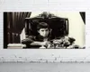 アルパチーノスカーフェイス映画ポスター有名なキャンバスオイルペインティングリビングルームのための黒と白のポップアートの壁の写真