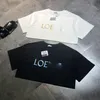 豪華なデザイナーの女性Tシャツを厳密に選択するLoeの漫画犬のプリントショートスリーフTシャツのINSピュアアウターウェアボトム