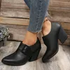 scarpe firmate a punta moda donna scarpe singole tacchi spessi bocca profonda tacchi alti professionali tacchi Taichung impermeabili scarpe da donna primavera e autunno