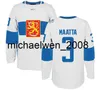 Vin Weng 2016 World Cup of Hockey Finland Team Jersey 2 Jyrki Jokipakka 3 Olli Maatta 7 Esa Lindell 9 Mikko Koivu Custom Hockey Jerseys