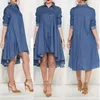 Women's Blouses Sexy Women Lady 2023 Irregular Denim Chiffon Casual Loose Jeans Blouse Shirts Sundress Cocktail Party Outfits Top
