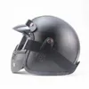 Capacetes de motocicleta Moto Capacete Retro com Máscara Dirt Bike Metade Vintage Casco Casque Moto Guerra Couro Verão Homem 2058