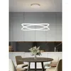 Kroonluchters Verlichting LED-ring Scandinavisch modern geborsteld kunsthuisverlichting Plafond gemonteerd in woonkamer Slaapkamer Hanglampen Lustres