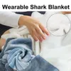 Couvertures Nouveau dessin animé requin sac de couchage pyjamas bureau sieste requin couverture Karakal doux confortable haute qualité tissu sirène châle enfants adultes