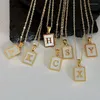 Ожерелья с подвесками ALTERA, модное ожерелье с буквенными буквами, золотого цвета, в виде ракушки из нержавеющей стали, 26 ювелирных изделий для мужчин и женщин, подарок