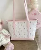 Storage Bags Pink Cute Tote Bag Leather Cartoon Shopping Female Hand Gift Birthday