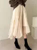 Faldas Japón Harajuku Otoño e Invierno Esquí de mujer Cintura alta Ropa de calle sólida para mujer Vestido largo elegante 230410