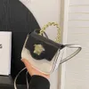 Designer Versage Bag Vercaces Fashion High Beauty Chain Bag Simple Light Luxury One Shoulder Bag Versatile and Versatile Forest Silver 2023