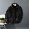 Giacche da uomo Cappotto in peluche unisex Giacca dalla vestibilità rilassata Streetwear Pelliccia sintetica double face per donna Uomo con colletto alla coreana