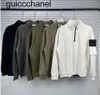 Felpa con cappuccio da uomo di design 23ss Zipper Topstoney Stone Felpa di marca di moda Bussola Bracciale ricamato in cotone Pullover da uomo Maglione con cappuccio