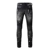 Lila Jeans American High Street Black Paint Distressedbyh0