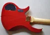 5 Saiten Red Electric Bass Gitarre mit stürmischer Furnier farbenfrohe Perleneinlays bieten Logo/Farbanpassung an