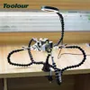 Förstoringsglasögon Toolour Table Clamp Solring Helping Hand Third Hand Tool Solring Station USB 3X upplyst förstoringssvetsning Reparationsverktyg 230410