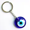 Maat 3cm Glazen blauw oogsleutelslangjes hanger Griekenland Griekenland Turkije Devil's Eye Keychain -sieraden Accessoires in bulk