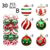 Decorative Flowers Wreaths 24pcs Christmas Ball Decorations Baubles Xmas Tree Hanging Ornaments Party Home Wedding Pendant Holiday Decor Supplies 6cm 231109