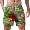 Herr shorts sommar tropisk växt 3d tryckt semester stil mode trend avslappnad