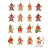 Juldekorationer Pepparkakor Ornament Träd set Ginger Man Figur Hangable för festlig 231109