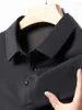 Polos masculinos de algodão manga longa polo t camisa pai turn-down colarinho solto casual camisetas camisas de trabalho primavera outono 2023