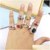 Con piedras laterales Venta al por mayor 50 unids / lote Sier Color Square Zircon Ring Moda Joyería de oro Promesa Anillos de compromiso para mujeres Dhgarden Dhsxr