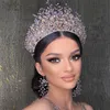 Hoofddeksels barokke strass tiara barokke kristallen bruids headdeksel haar kammen strassige bruiloft sieraden haaraccessoires diamant bruids kronen zilvergoud