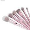 Pincéis de maquiagem 10 Pcs Pincéis de maquiagem Set Soft Thumb Handle Powder Eye Shadow Foundation Brushes Kit de pincéis cosméticos Champaign Gold Q231110