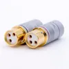 Freeshipping Tellurium Copper 3 pin ذكر أنثى XLR موصل MIC Snake Adapter 24K Gold Plated for Hifi Audio AMP Microphone DIY Jithu