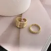 Cluster Ringen INS Mode Gouden Kleur Voor Vrouwen Frankrijk Plated Eenvoudige Geometrische Vintage Elegante Partij Sieraden Geschenken