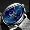 ساعة Wristwatches Mark Fairwhale Men Multifunictional Quartz Watch Moon Phase Wristwatch Classic Business Watches for Man Reloj Hombre 5330