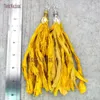 Naszyjniki wiszące żółte sari jedwabny Tassel Tulip Cap Wstążka Boho Chic Biżdlety PM14659