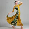 Stage Wear Women Dance Dress Ballroom Long Skirt Modern Waltz Competition Girls Standard Costume