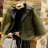 Jackor Girls Fur Coat Jacket Imitation Artificiellt gräs plysch läder falska två stycken vinter varma barn ytterkläder kläder 231109