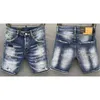 summer Style famous brand dsq Italy jeans men Shorts Men denim trousers straight paint Slim blue hole for 210723213e