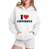 Women's Hoodies Ladies Loose Letter Print Hoodie Sweatshirt Women Quarter Zip Pullover