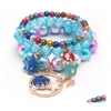 Подарочная упаковка Mti Styles Kids Lucky Jewelry Bracelet Happy Children Mermaid Charms Drop Delive Home Garden Праздничные поставки вечеринки DH2FM