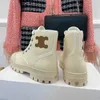 CE 23SS MENS TRIOMPHE SOOTS Womens Designer Boots Suede Casual Martin Boots Upper With modemärke Signature Platform Boot 231115