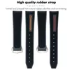 Watch Bands natural soft rubber silicone strap for Omega S x watch 300 strap for men 230410