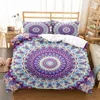 Set di biancheria da letto Boho Set copripiumino nordico per mandala Stampa 3D Datura Flowers Consolatore moderno king size con federe