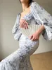 Zweiteiliger Kleid Sommer Vintage Floral Print Rock Set Frauen eleganter Retro -Anzug weiblicher koreanischer Stil Spuare Kragen losen 2023 230410