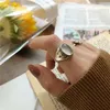 Cluster Rings Silver Plated Women's Couple Ring Fashion Retro Handmade White Gem Food Elegant Wedding Party Jewelry Gift