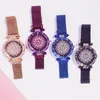 Montres-bracelets femmes aimant boucle porte-bonheur fleur montre de luxe dames strass Quartz Bracelet ensemble Relogio Feminino