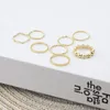 クラスターリングMinhin Boho Vintage Gold Color Flower Set for Women Crystal Finger Ring 2023女性ボヘリージュエリーギフト