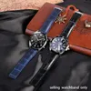 Bracelets de montre Convient pour TAG Haoya Calera bracelet en cuir bleu marron fil rouge bracelet en cuir pour hommes accessoires 19mm 20mm 22mm 230410