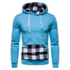 Sudaderas con capucha para hombres 2023 Vintage Patchwork Plaid Estilo europeo Sudaderas de moda Top Casual Sport Street con capucha suelta Hombre Hooides