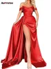 Sexy split voor dames nieuwe mode schuine hals backless chique jurk elegante off-shoulder maxi-avondjurken